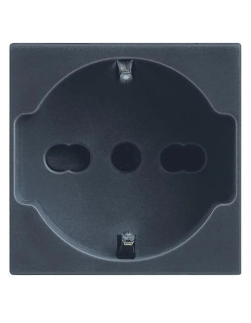 Priză Schuko Legrand Vela antracit 10/16A bypass 2 module 682777