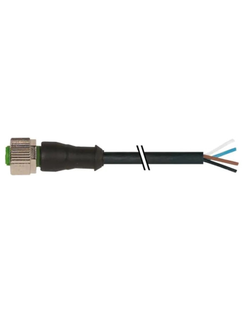 Murr M12 female 0° connector with 4P 4A 2.5 kV 5m cable 7000122216140500