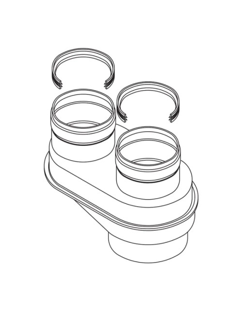 80/80 Luftkaminverteiler für Rinnai Warmwasserbereiter FOT-KX080-008