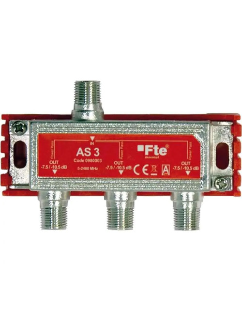 Divisor de TV terrestre y satélite FTE clase A 3 salidas de 6 dB