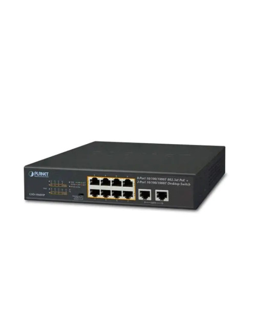 Conmutador Ethernet PoE de 4 potencias y 8 puertos de 8 puertos 10/100/1000-T GSD-1008HP