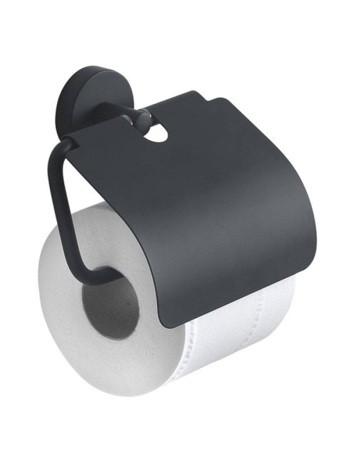 Gedy Eros wall-mounted toilet paper holder covered in matte black 2325-14