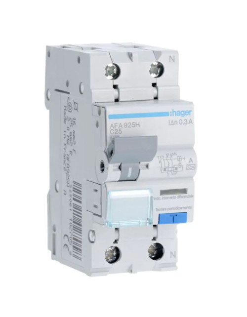 Hager 1P+N 300MA 25A AFA825H residual current circuit breaker