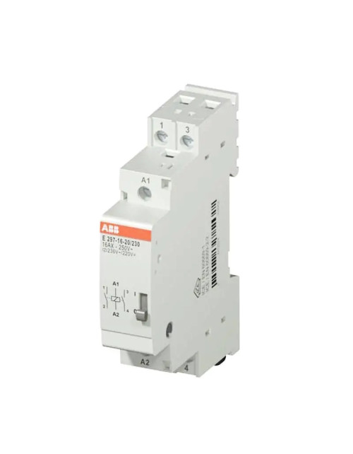 Abb E297 16A 2NO DIN rail monostable relay 1 Module M094017