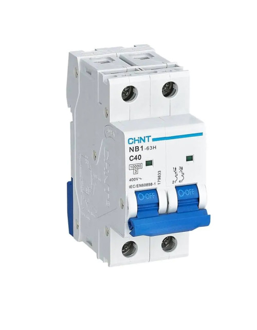 Chint NB1-63H 2P 40A 10kA C Interrupteur magnétothermique 2 modules 179833