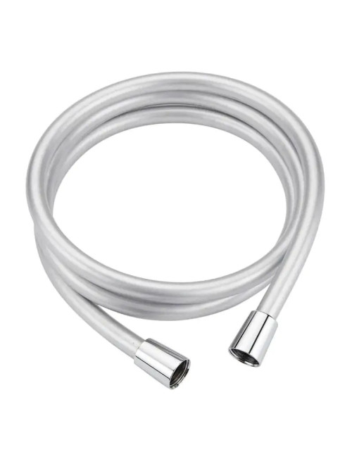 Flexible shower hose with anti-twist in PVC Silver 2m