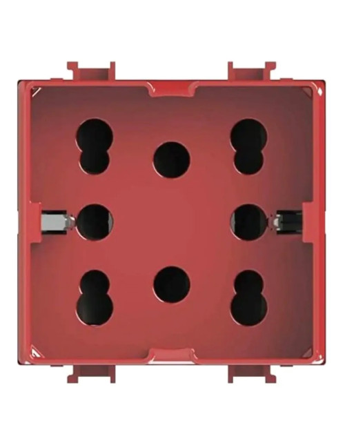 Prise Schuko 4Box SIDE pour série Bticino Matix rouge 2 modules 4B.AMR.H21