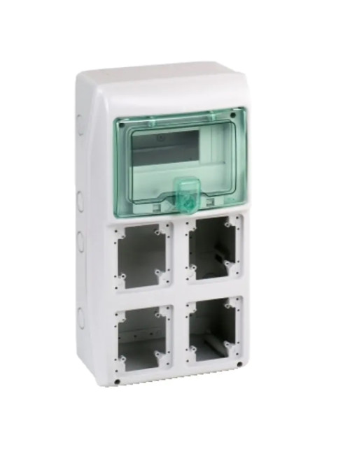 Industrielles Schneider Panel 8 Module für 4 Einbausteckdosen IP65 10364