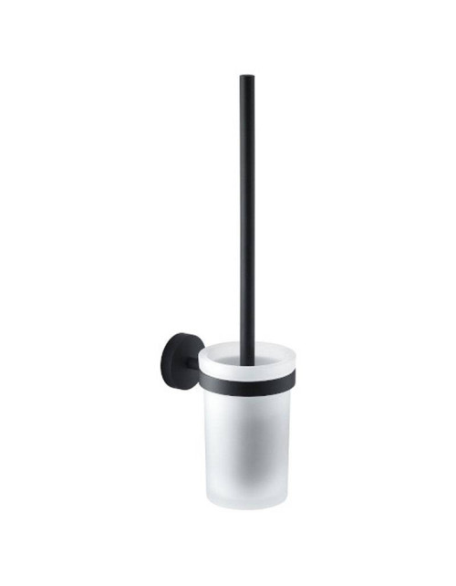 Escobillero de pared Gedy Eros negro mate y cristal 2333-03-14