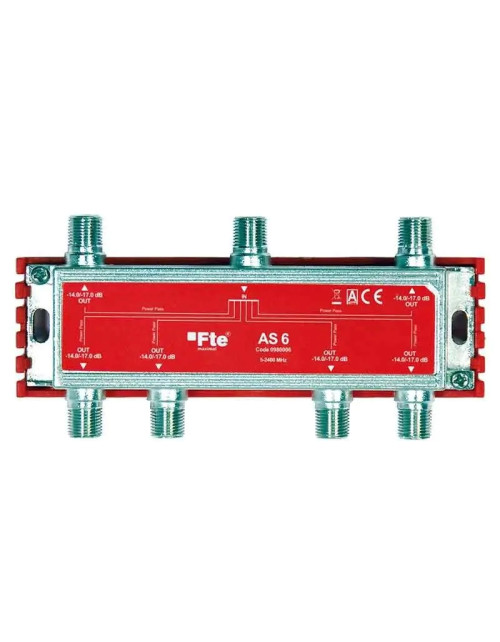 Divisor de TV terrestre y satélite FTE clase A 6 salidas de 12 dB