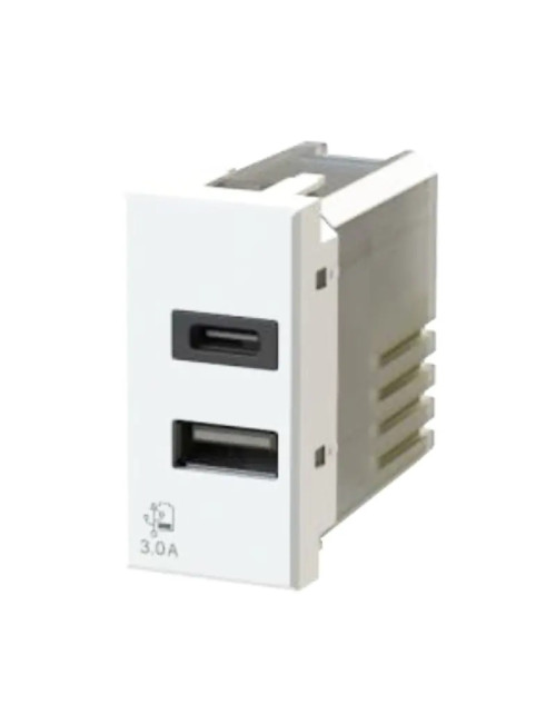 4Box 3.0A USB socket for Bticino Axolute series white 4B.HC.USB.30