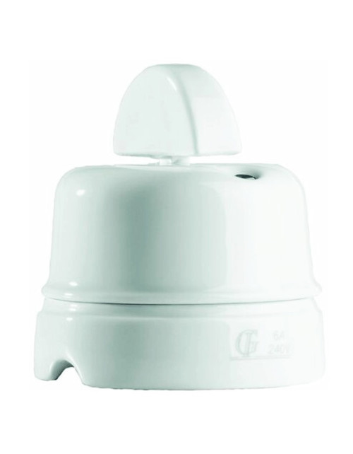 Gambarelli rotary switch in white porcelain 10A 00100