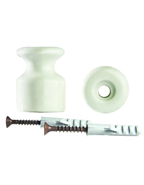 Gambarelli insulator in white porcelain with screws and plugs 01200