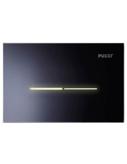 Placca di comando Pucci Eco Sfioro per cassette scarico vetro nero 80140003