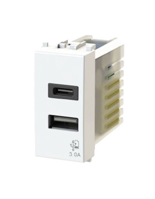 Prise USB 4Box 3.0A pour série Gewiss Chorus blanc 4B.G10.USB.30