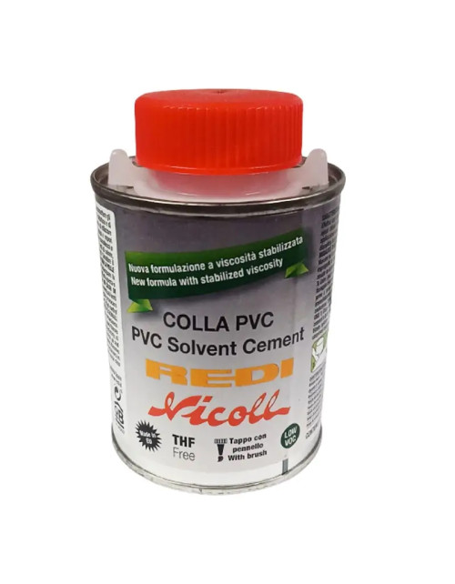 Colla per tubazioni PVC Redi barattolo con pennello 250 ml COLLA25