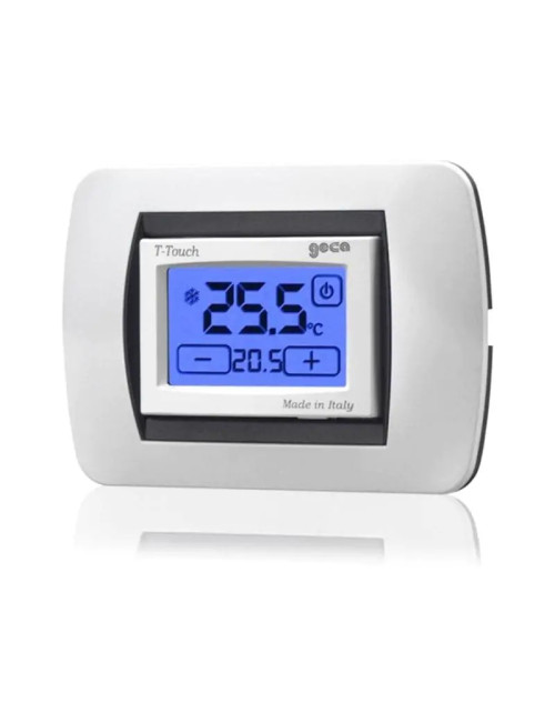 Geca white built-in battery-operated touch screen thermostat 35301652