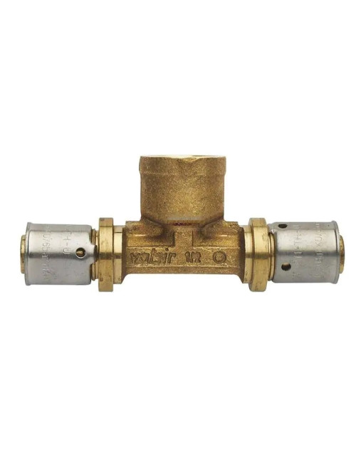Valsir Pexal female T fitting D 33.5 mm 3/4 connection in brass VS0170937