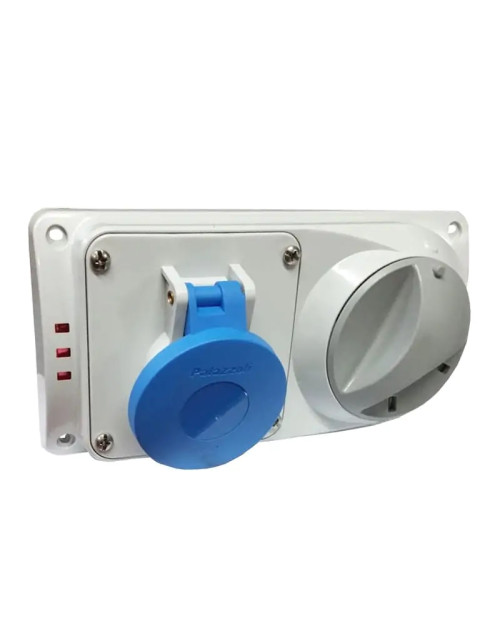 Palazzoli CEE Interlocked Industrial Socket 2P+E 16A 230V IP44