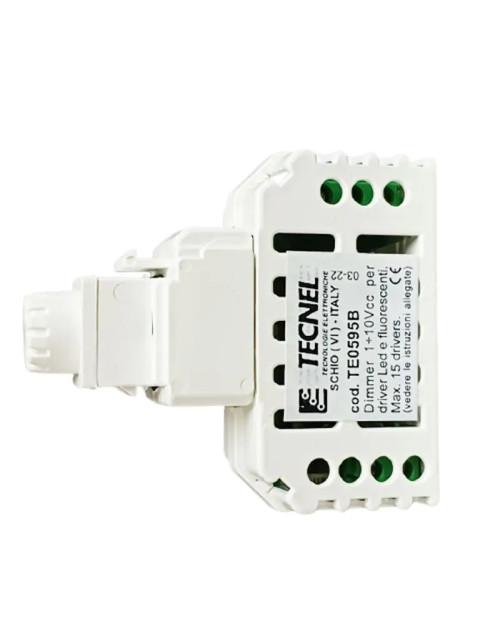 Tecnel Dimmer 0/1-10Vdc pasivo con interruptor Keystone 10A Blanco TE0595B