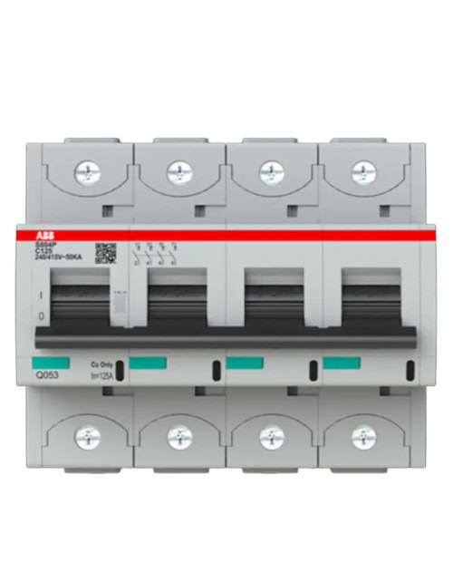 Interruttore magnetotermico Abb 4P 125A 50KA C S804P 6M S804PC125