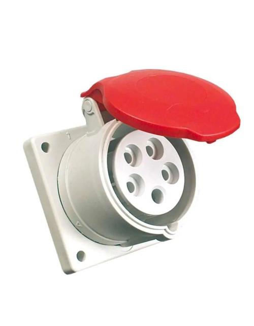 Fanton 3P+E 32A 400V IP44 industrial flush-mounted socket outlet red 71524