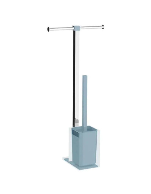 Roll holder stand with toilet brush Gedy Rainbow light blue RA32-86