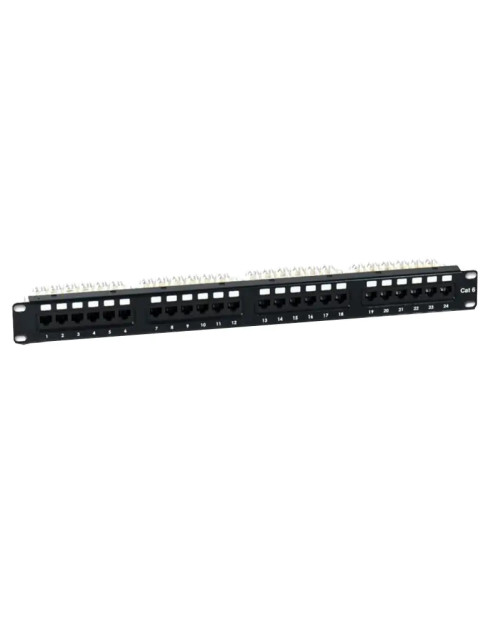 Patchpanel Art. 24 RJ45-Buchsen Kat.6 UTP Schwarz 60110