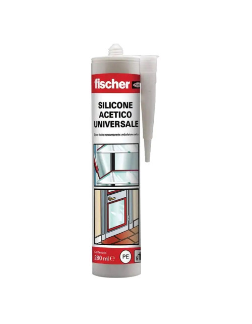 Silicona Fischer acética blanca antimoho monocomponente 280 ml 507189