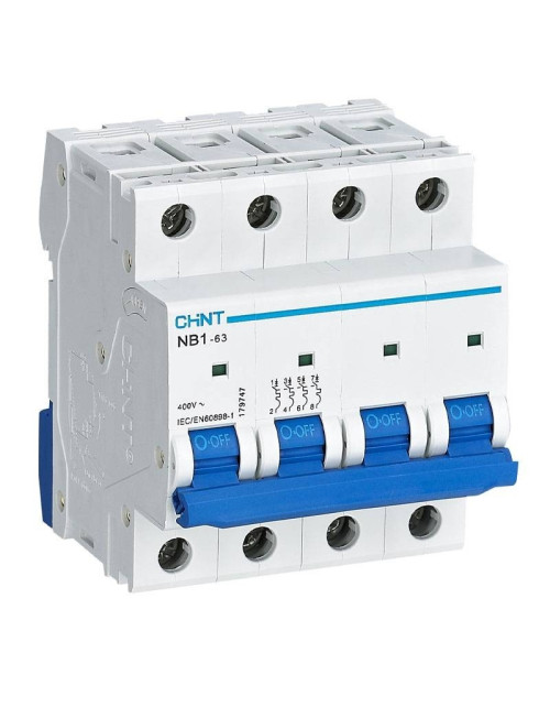 Chint NB1-63 4P 25A 6kA C Interrupteur magnétothermique 4 modules 180402