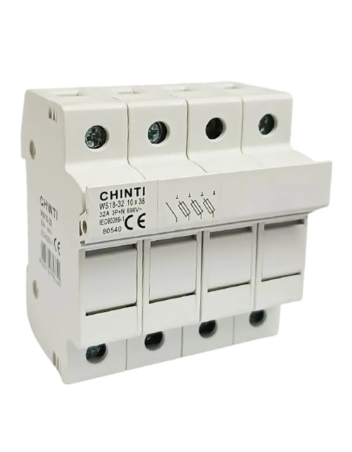 Base porte-fusible sectionnable Chint WSB18-32 32A 3P+N 4 Modules 80540