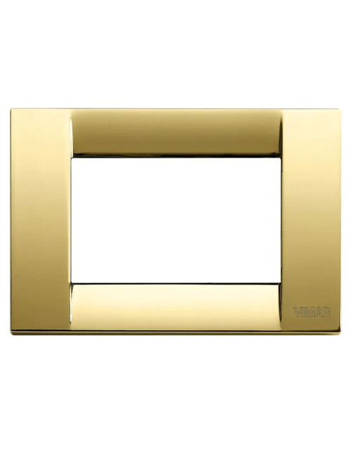 Vimar Idea classic 3-module metal plate in shiny gold 16733.32