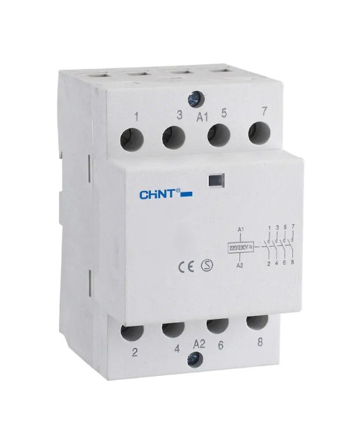 Contacteur modulaire Chint NCH8 40A 4NO 4P 24 Vac 3 Modules 256098