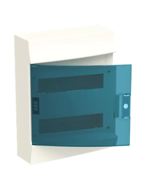 Cuadro eléctrico de pared ABB 24 módulos IP41 puerta azul petróleo blanco 2 filas 41P12X22