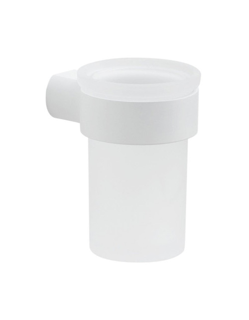 Gedy Pirenei portacepillos de pared de cristal blanco mate PI10-02