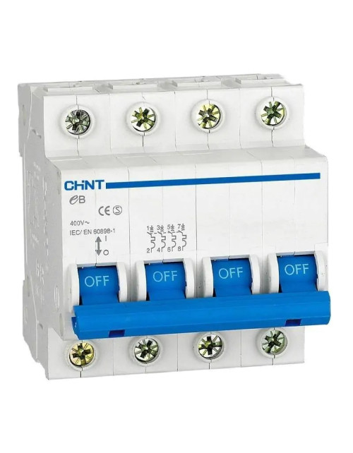 Chint EB 4P 25A 4.5kA C Interrupteur magnétothermique 4 modules 186540