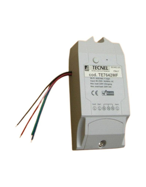 Tecnel Relé Paso a Paso Push y WiFi 2 Canales 10A 230V TE7642WF