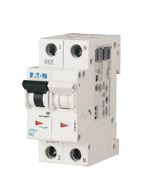 Eaton FAZ6 25A 1P+N 6KA C interruptor magnético térmico 2 módulos 239076