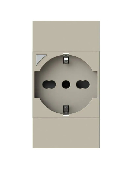 Schuko socket P40 Smart 4Box for Bticino Living Now sand 4BP40S.KM