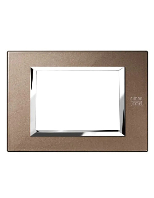 Urmet Simon Nea 3-Modul-Platte in polierter Bronze 13903.BL