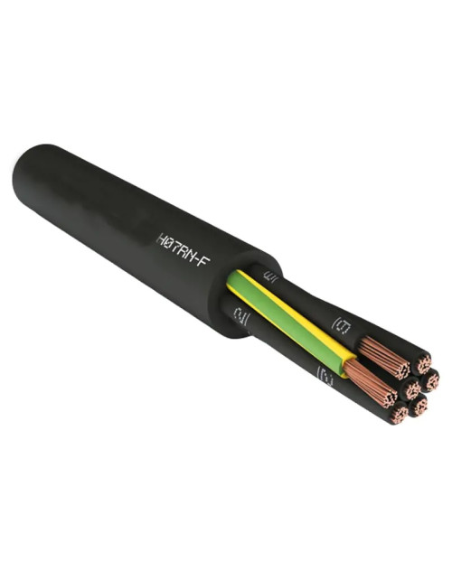 Sheathed cable in black polychloroprene 19G1.5 H07RN-F