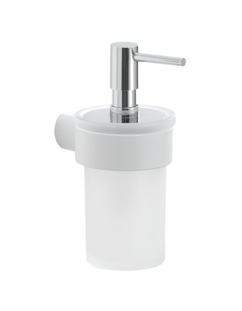 Dispensador de jabón líquido de pared Gedy Pirenei vidrio blanco mate PI81-02