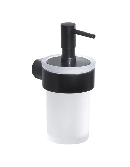 Dispensador de jabón líquido de pared Gedy Pirenei vidrio negro mate PI81-14