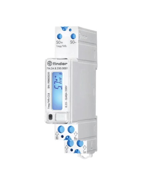 Contador de energía digital Finder 40A 1 módulo 7M2482300001