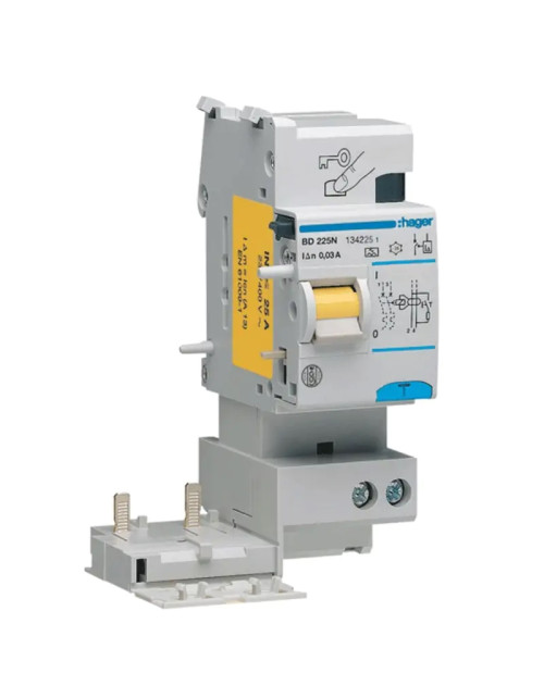 Hager 2P 25A 30mA Differentialblock mit 2 Modulen BD225N