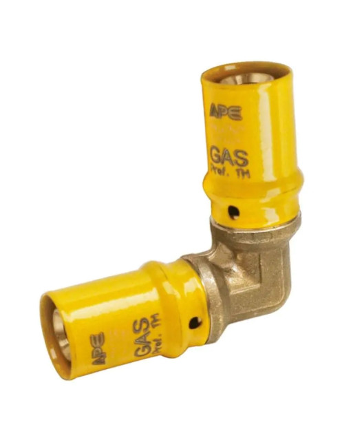 Ape gas elbow fitting 26x26 mm in brass 3AP6510026