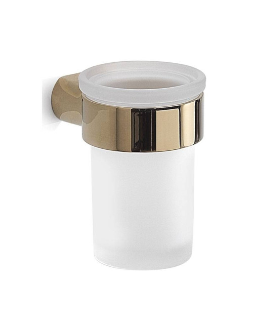 Gedy Pirenei wall-mounted toothbrush holder in polished gold glass PI10-87