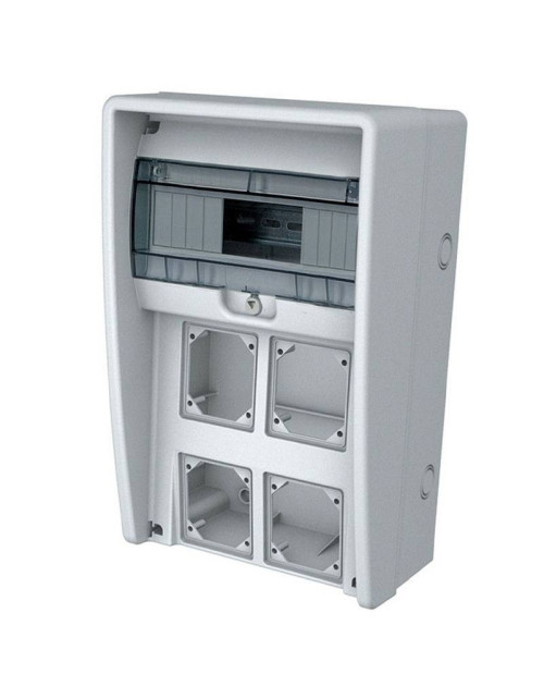 Quadro vuoto per prese Fanton Ulisse 4 fori IP65 grigio 74195