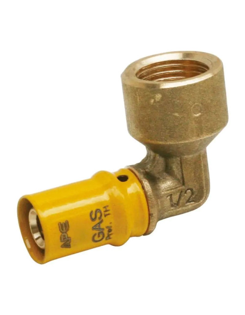 Ape F gas elbow fitting 1/2 x 20 mm brass 3AP6521220