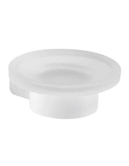 Wall mounted soap dish Gedy Pirenei matte white glass PI11-02